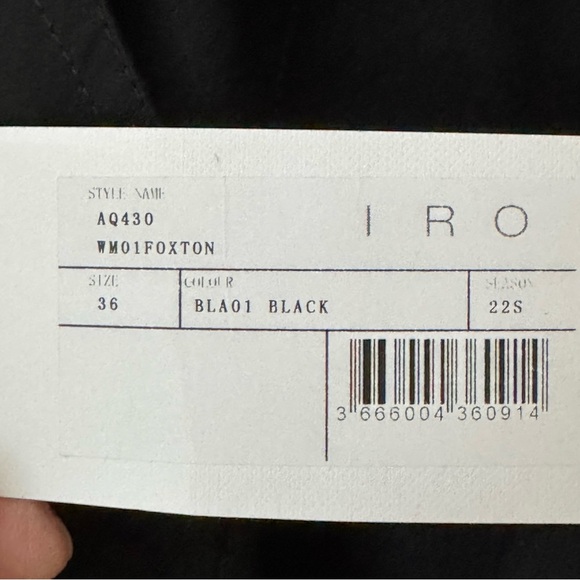 NWT IRO Foxton Long Black Trench Coat Belted Oversized 100% Cotton Poplin 36/S - Picture 2 of 15